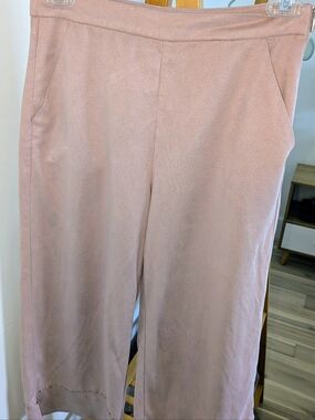 Guess Women's Faux Suede Blush Wide-Leg Crop Pants Xs